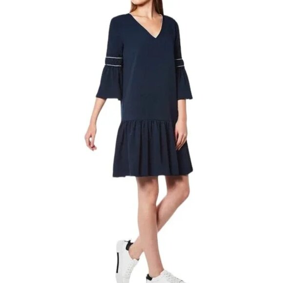 Ganni Clark Dress Total Eclipse Bell Sleeve - Picture 4 of 13